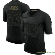Mens Green Bay Packers Aaron Jones Black Authentic 2020 Salute To Service Gbp212 Jersey GBP330